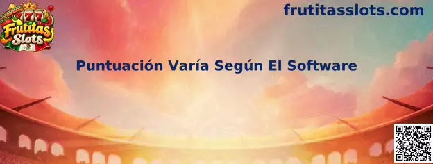 Información sobre cómo la puntuación varía según el software en Frutitas Slots